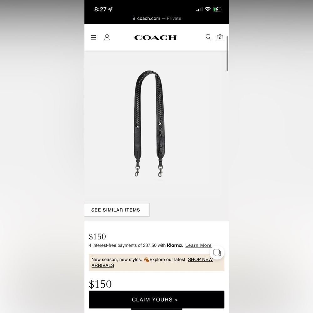 Coach guitar strap